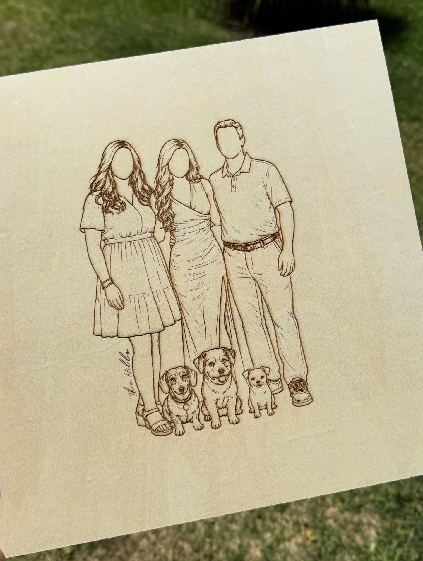 Custom Engraved Family Portrait
